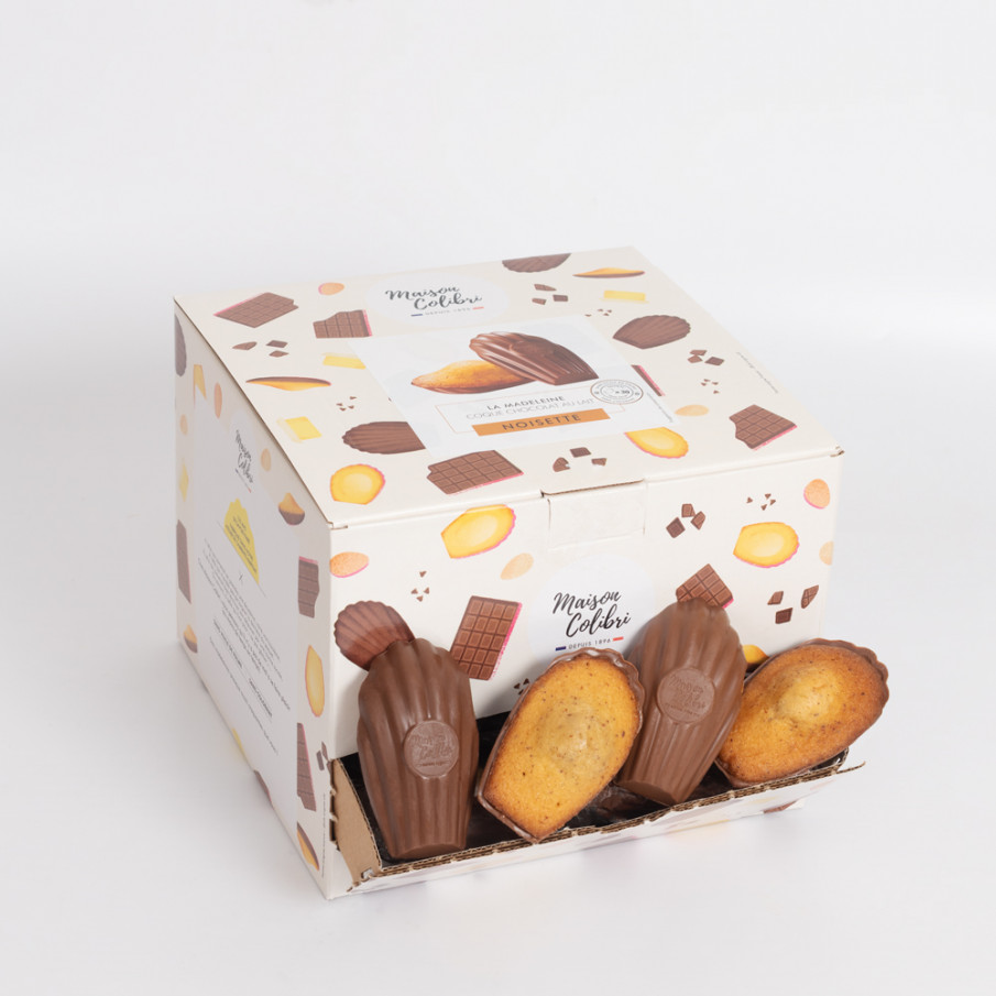 Madeleine avec coque au chocolat au lait - Acheter madeleine coque chocolat au lait | Maison Colibri
