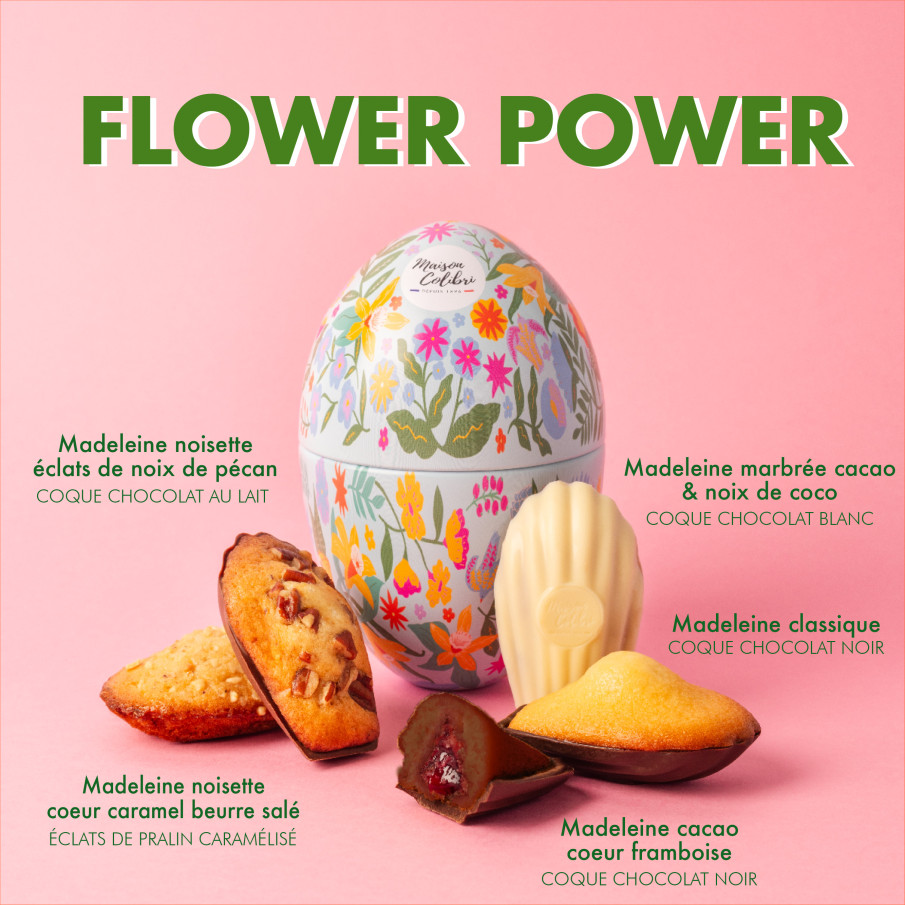 Oeuf Pâques Bleu - Un oeuf original rempli de madeleines