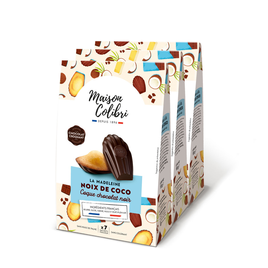 La madeleine Coco Coque chocolat noir - Acheter madeleine noix de coco| Maison Colibri