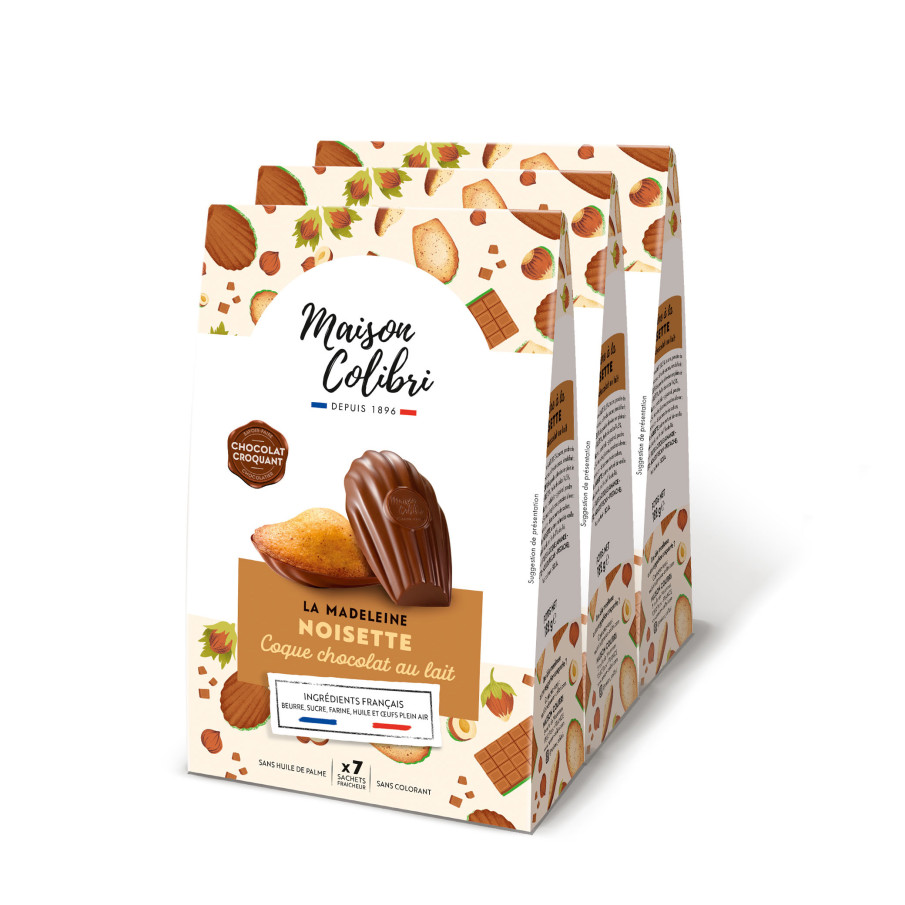 Madeleine avec coque au chocolat au lait - Acheter madeleine coque chocolat au lait | Maison Colibri