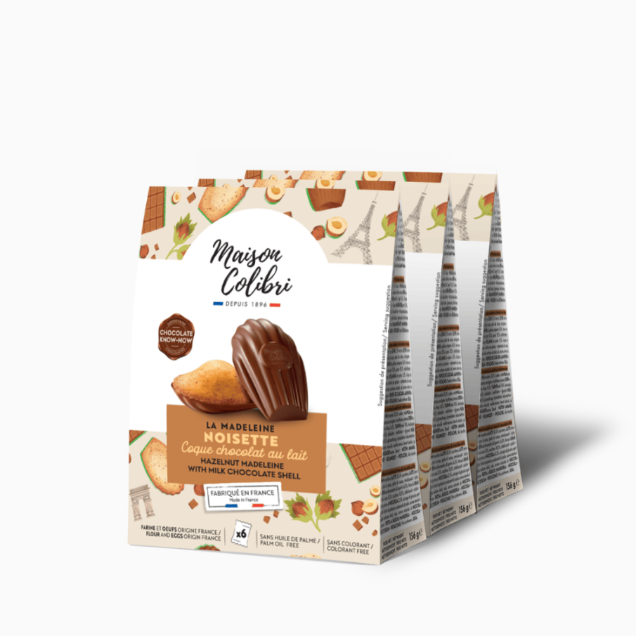 Maison Colibri | Madeleine Noisette Coque Chocolat au lait