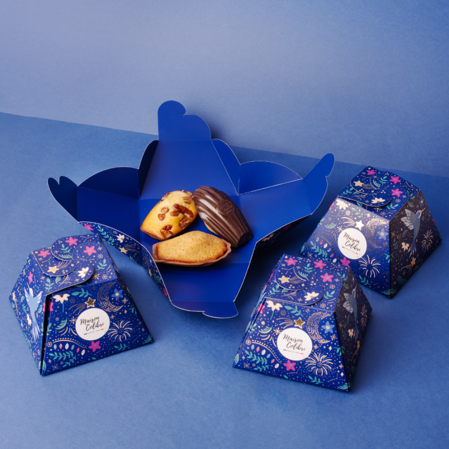 Origamis de Noël - 4 mini-cadeaux surprenants et gourmands remplis de madeleines