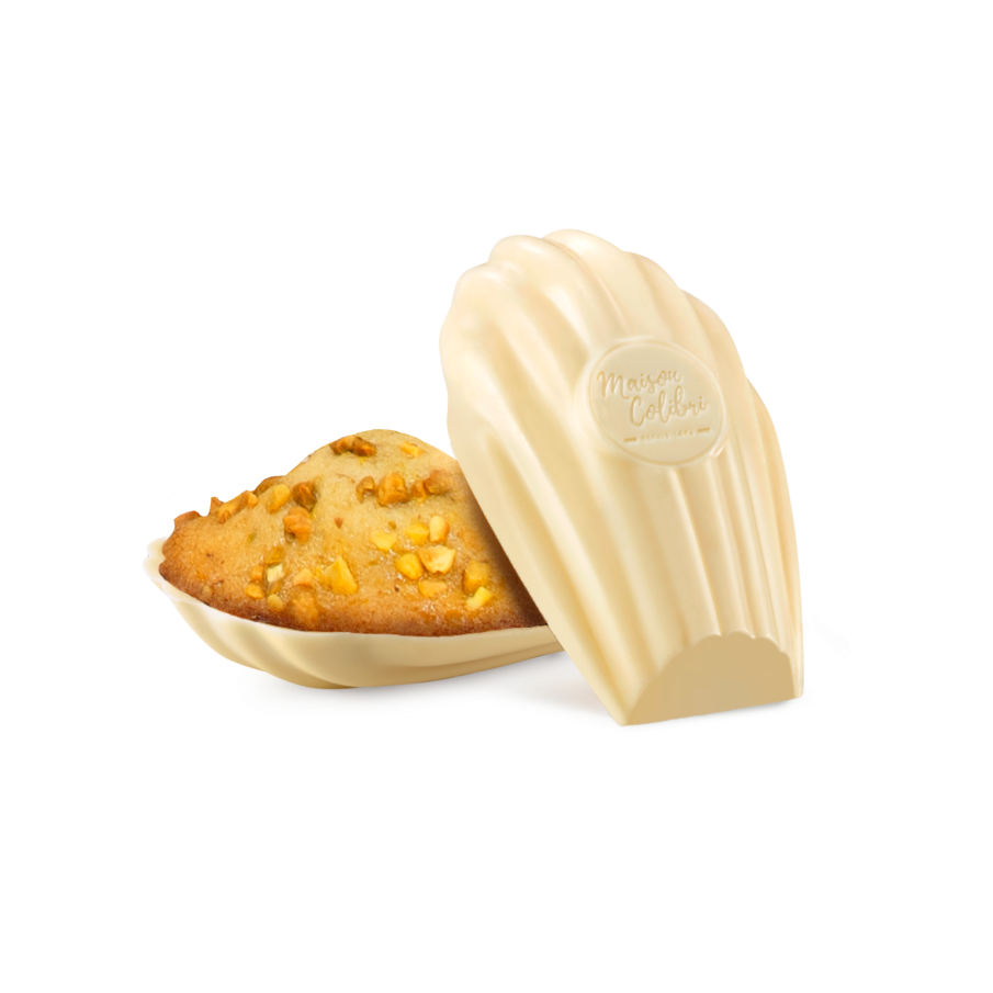 Boite Madeleine pistache éclats de pistache