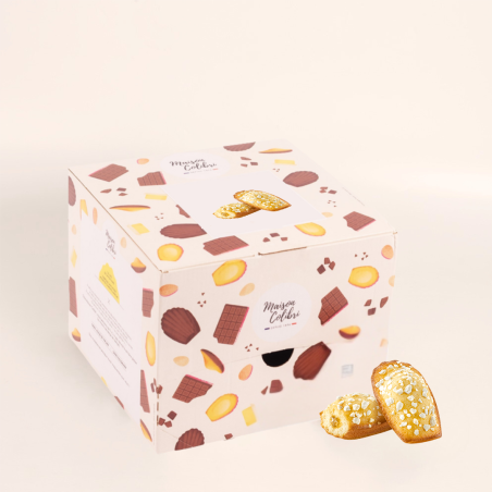 Boite Madeleine citron cœur citron