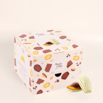 Boite Madeleine marbrée noix de coco