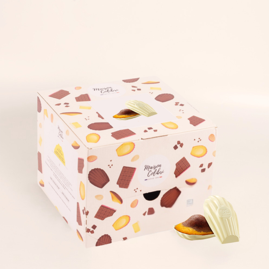 Boite Madeleine marbrée noix de coco