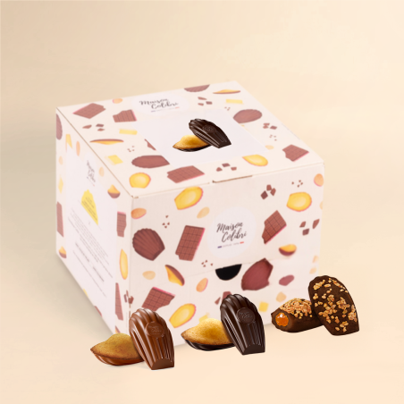 Madeleines trio festif - Acheter madeleine coque chocolat au lait | Maison Colibri