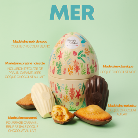 Oeuf Pâques Mer - Un oeuf original rempli de madeleines