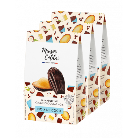 madeleine noix de coco coque chocolat noir - 24 madeleines madeleine noix de coco coque chocolat noir - 24 madeleines