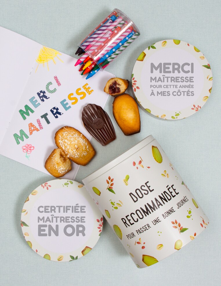 Le Coffret Merci Maîtresse, Maitre, Nounou - idée cadeau gourmand