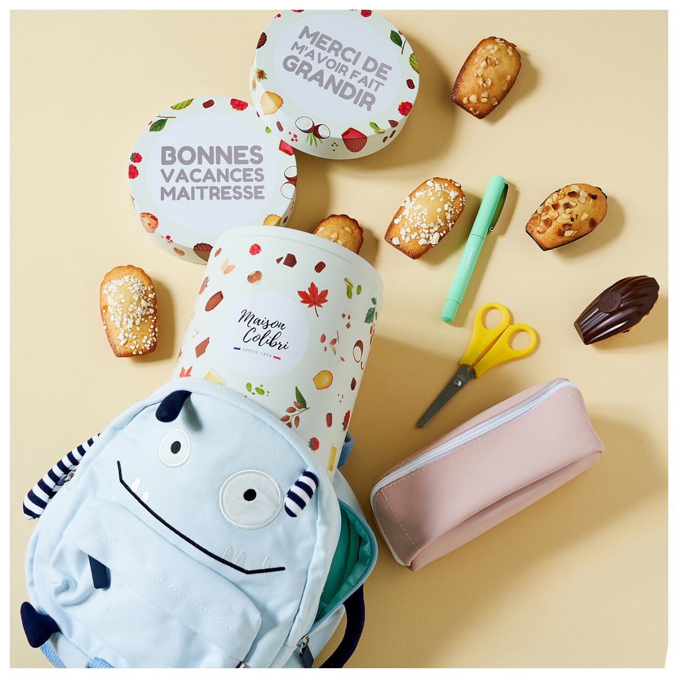 Idee De Cadeau Gourmand Pour Dire Merci Pour Cette Annee Le Coffret De Madeleines Merci Maitresse